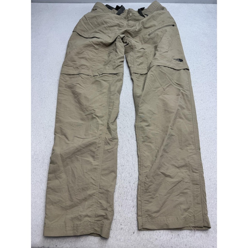 The North Face Pants Mens Medium Long Beige Convertible Hiking Nylon Zip Pocket